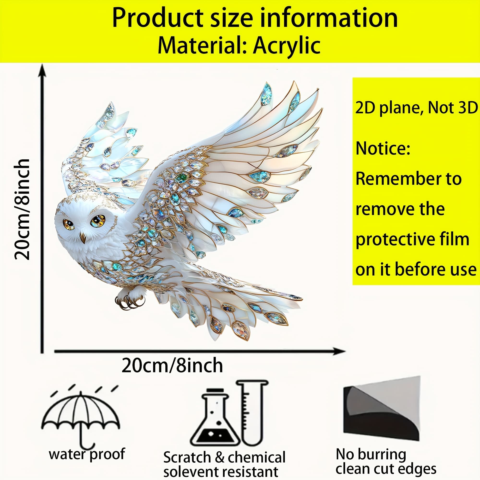 TEMU 2d Flat, Acrylic Window Hanging Decoration, Animal Theme , Waterproof And Scratch-resistant, Multifunctional Garden And Bedroom Wall Hanging Decoration, 2d Flat