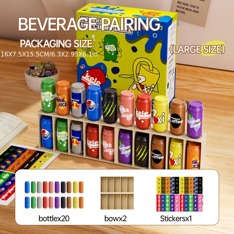 TEMU 20-piece The Drink Bottle Matching Game Set, Party Matching Board Game, Family Gathering Interactive Game, Fun Birthday Gift, Christmas Gift, Children's Day Gift, Kids Toy