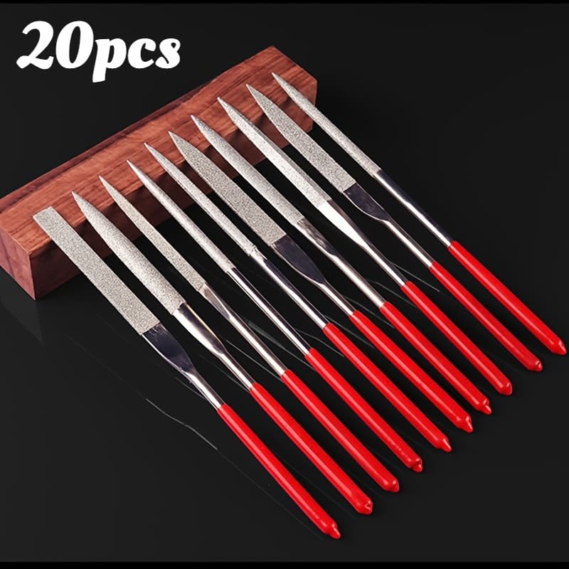 TEMU 20pcs Diamond Mini Needle File Set Ceramic Crafts Wood Rasp File Needle Jewelry Polishing Carving Small File