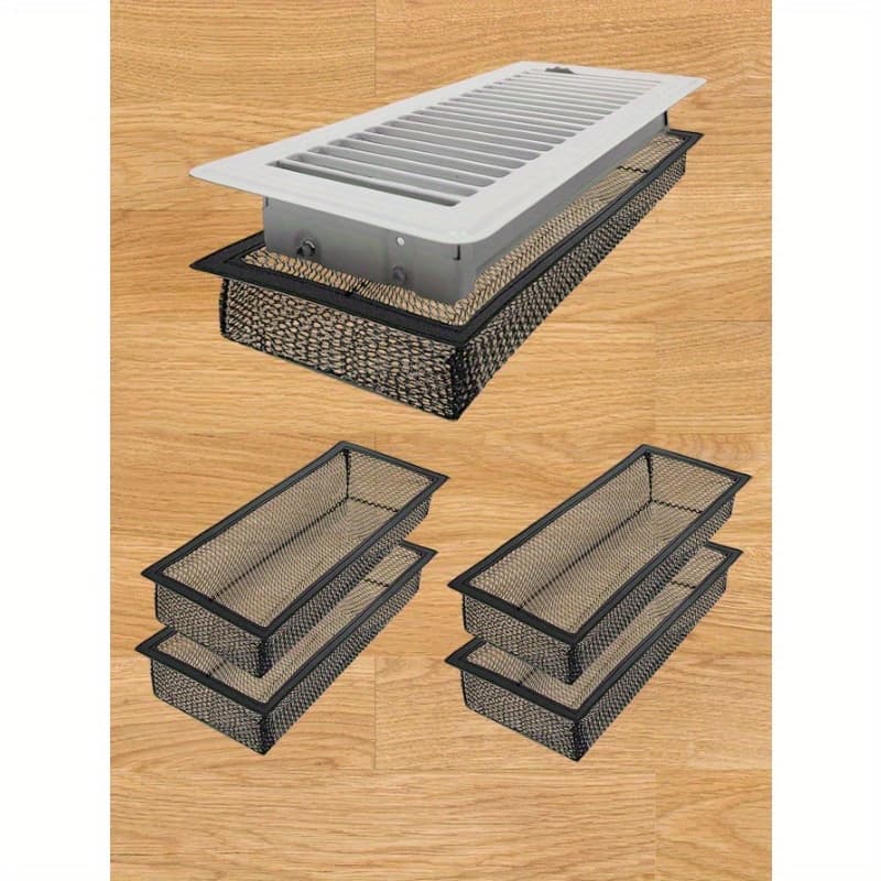 TEMU 4pcs Floor Vent Mask Filters, Air Vent Grille Cover Filters, Suitable For Home Floor Vent Filters, Airflow Control, Hvac System Accessories, , Stylish Vent Covers, Reinforced Edges, High-
