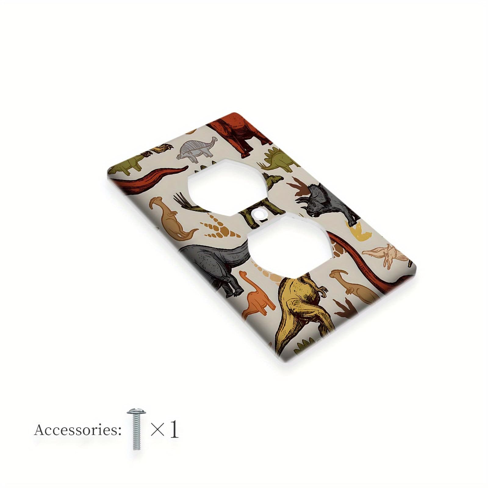 TEMU 1pc 1gang/2gang Dinosaur Artwork Light Switch Plates - Enhances Your Decor - Light Switch Plates For Home, Bedroom, And Kitchen