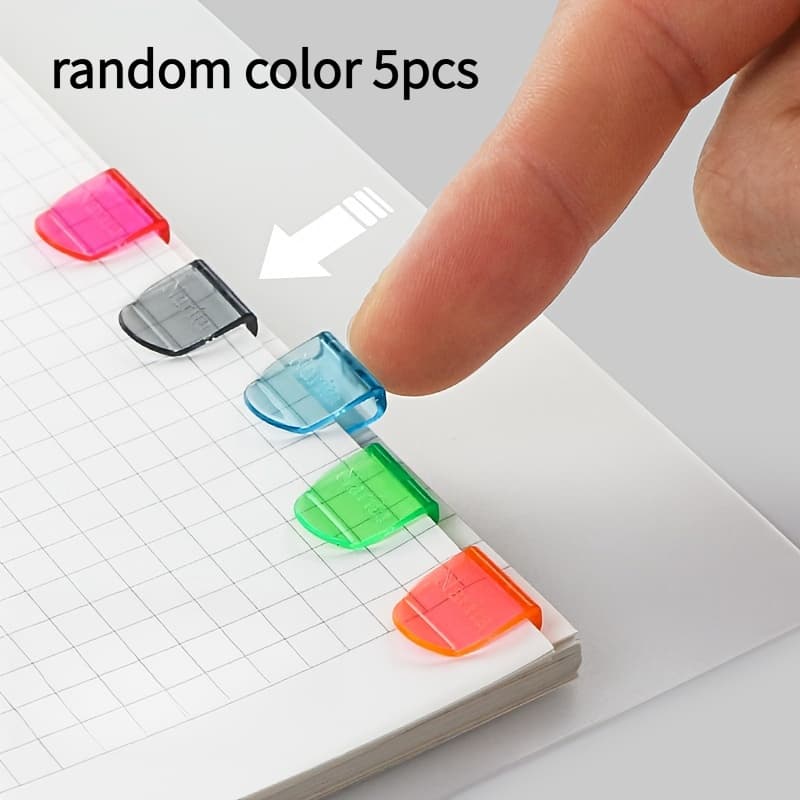 TEMU 5/10pcs Colorful Mini Plastic Sticker Notebook Page Marking Office Organizing Tool (random Color)