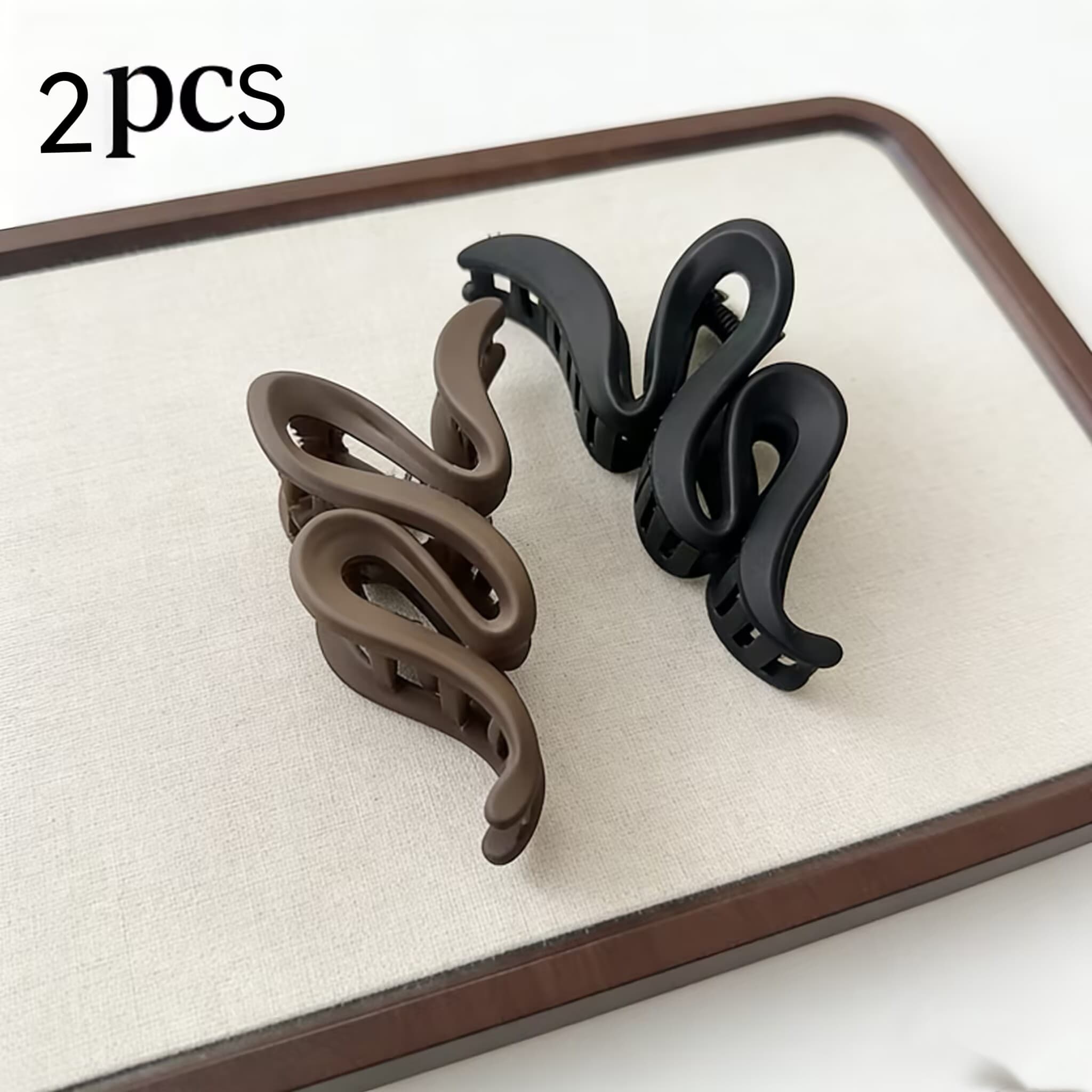 TEMU Matte Wavy Hair Clips For Women- Vintage Style, Solid Color Jaw Clips- Easy To And Style