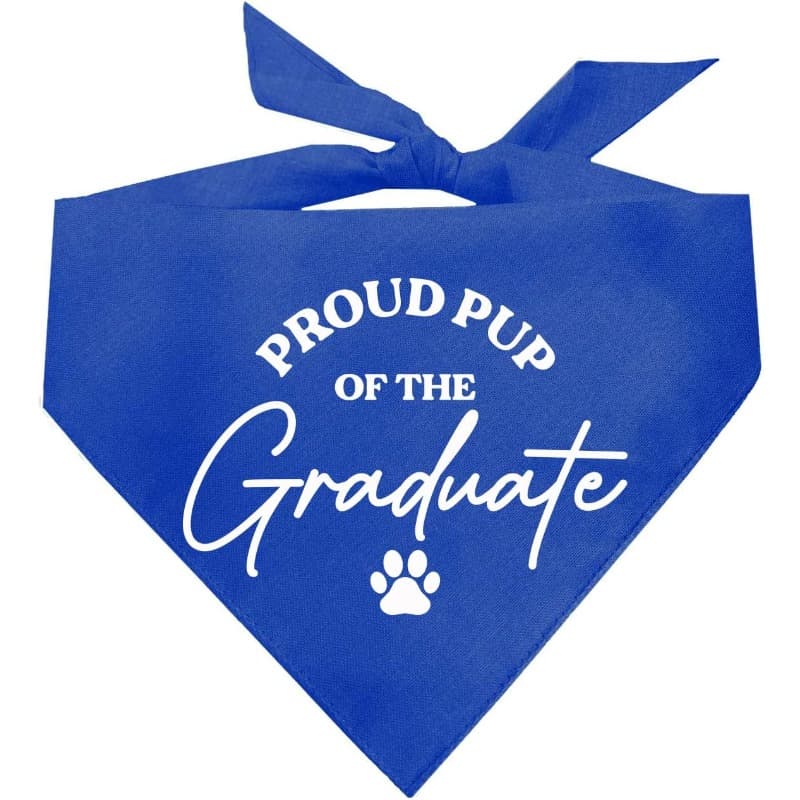 TEMU 1pc 24.8×11 Inch Graduate Dog Bandana Graduation Accessory Class Royal, Washable Dog Bibs, Scarves, And Drool Wipes