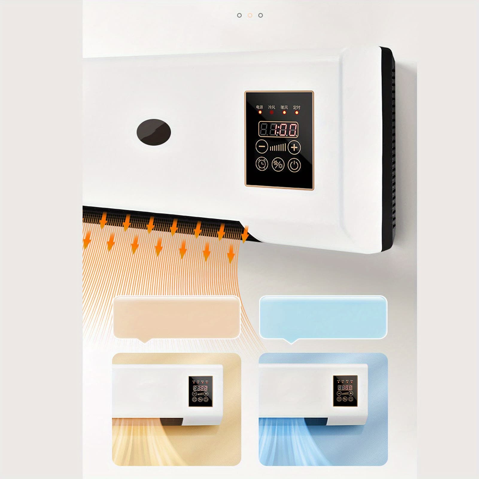 TEMU White Air Cooler Heater, Multifunctional Portable Low-noise Wall Mounted Cooler, Hot Air Blower, Suitable For Bathrooms And Bedrooms