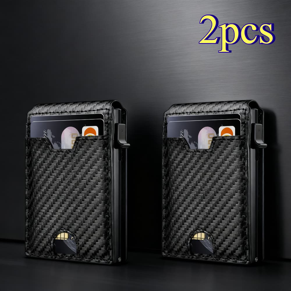 TEMU 's Easy Wallets - Carbon Fiber Wallet With Wallet, Slim Leather Slot, Best Gift For Dad, Credit Card Holder, Rfid Blocking Bifold