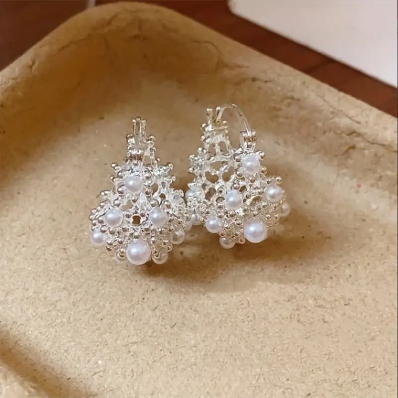 TEMU Bohemian Hollow Flower Basket Earrings For Women - Suitable For Festivals, Parties & Daily Wear, Delicate Statement Jewelry, Retro Gift For Weddings, Valentine' Day,