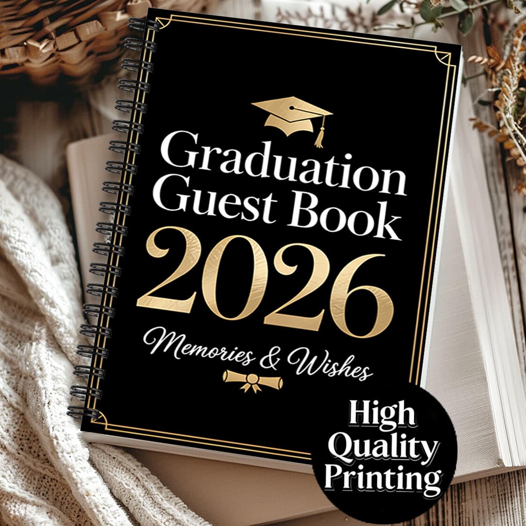 TEMU 1 Guest Book Theme Notebook, Style - Designed For Recording The And Precious Messages Of And At Graduation Celebrations. Suitable For Use, Ideal For And School