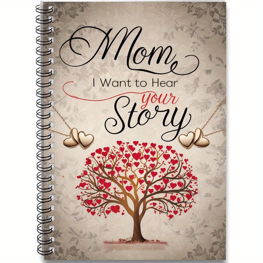 TEMU 1pc "mom, I Want To " (english Compatible For) Spiral Notebook Journal - Guided Memory Book With Design, Prompts, Memory For /birthday Gift, Paper Journaling Book