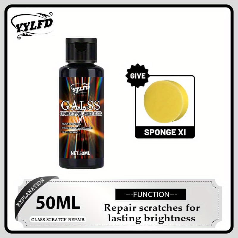 TEMU Glass Scratch Repair Polish - Suitable For Windows, Car Glass & Mirrors | Dual-function Polishing And Repair, , No Residue | Ideal For Light Scratches, , Long-lasting Effect