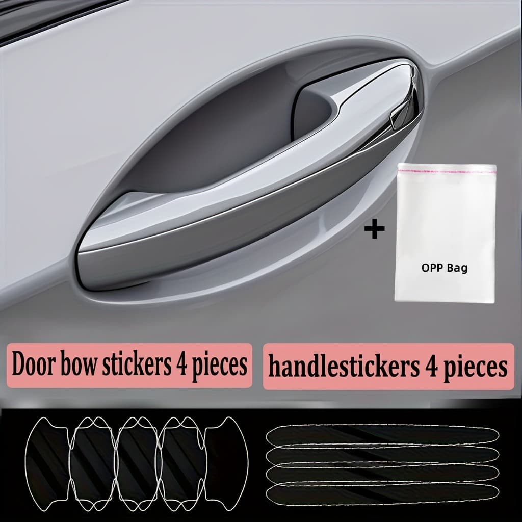 TEMU 8pcs Set Of Handle Protective Film For Car Paint Protection, Car Accessories, Car Accessories Clearance Durable, , Scratch-resistant For Car Door Panels