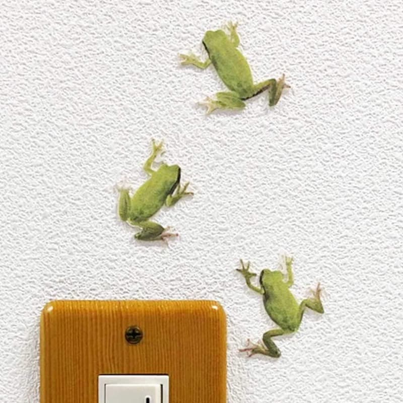 TEMU Wall Sticker Frogs Color Flax Frog "color, Peel And Stick, Surface Decor, Fantasy Theme, Decor, Vinyl Material, Durable Decal, Removable Sticker, Themed Wall Decor