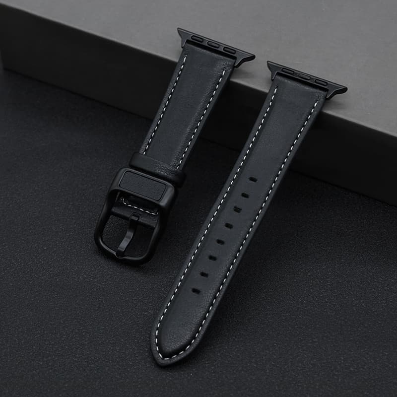 TEMU Pu Leather Strap Compatible With For Watch Band Sweatproof 38mm 40mm 41mm 42mm 44mm 45mm 49mm 46mm Watch Strap For Iwatch Series 6 5 3 2 1
