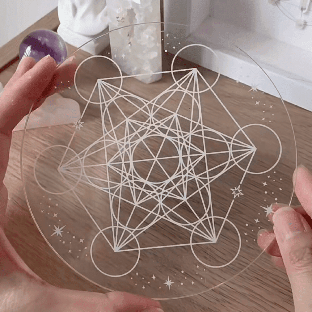 TEMU 7 Chakra , Acrylic Tray, - Reiki Energy Balancing Star & Gift (crystal Not Included), Non-food Contact