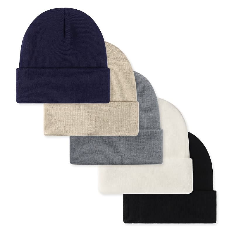 TEMU 5pcs Bone And Hat Men And Women Casual Knitted Hats, Unisex, Warm And Windproof, Suitable For Skiing And Outdoors Quality Acrylic, Comfortable, Soft, Lightweight And Reusable!