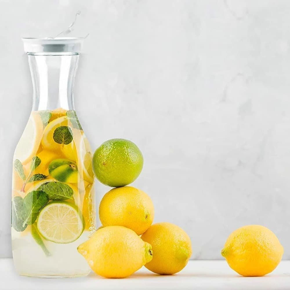 TEMU 1500ml (50oz) Water Bottle, Large Transparent Plastic Jug With Leakproof Locking Lid For Juice, Tea & Detox Drinks