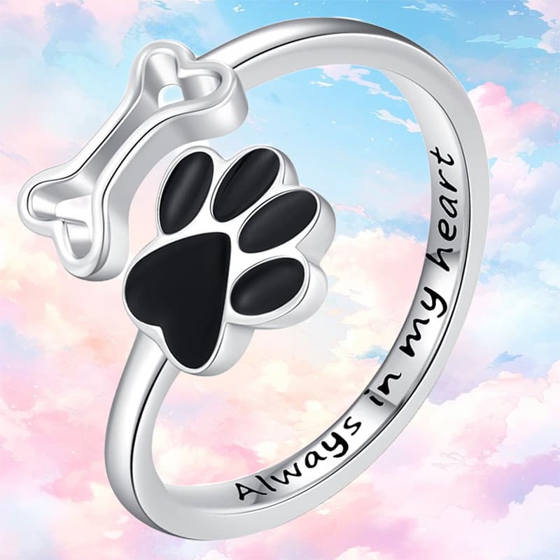 TEMU 1pc Elegant And Paw Adjustable Ring Anniversary Gift Christmas Gift Thanksgiving Holiday Gift Party Jewelry, For Teenager
