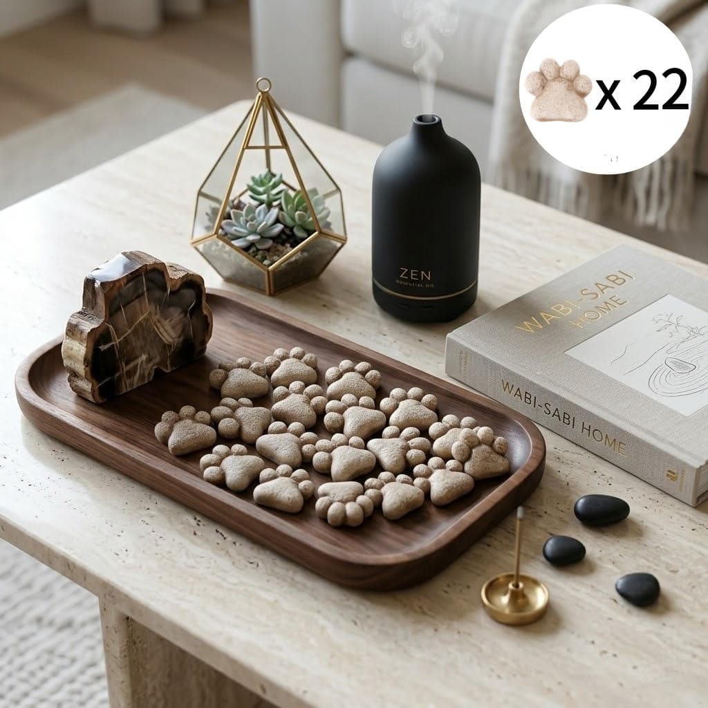 TEMU 21/22pcs Adorable Paw Print Decor Stones, Pet Themed Garden Ornaments, Perfect Gift For Pet Owners, Ideal For Patio Lawn Plant Pot Decor