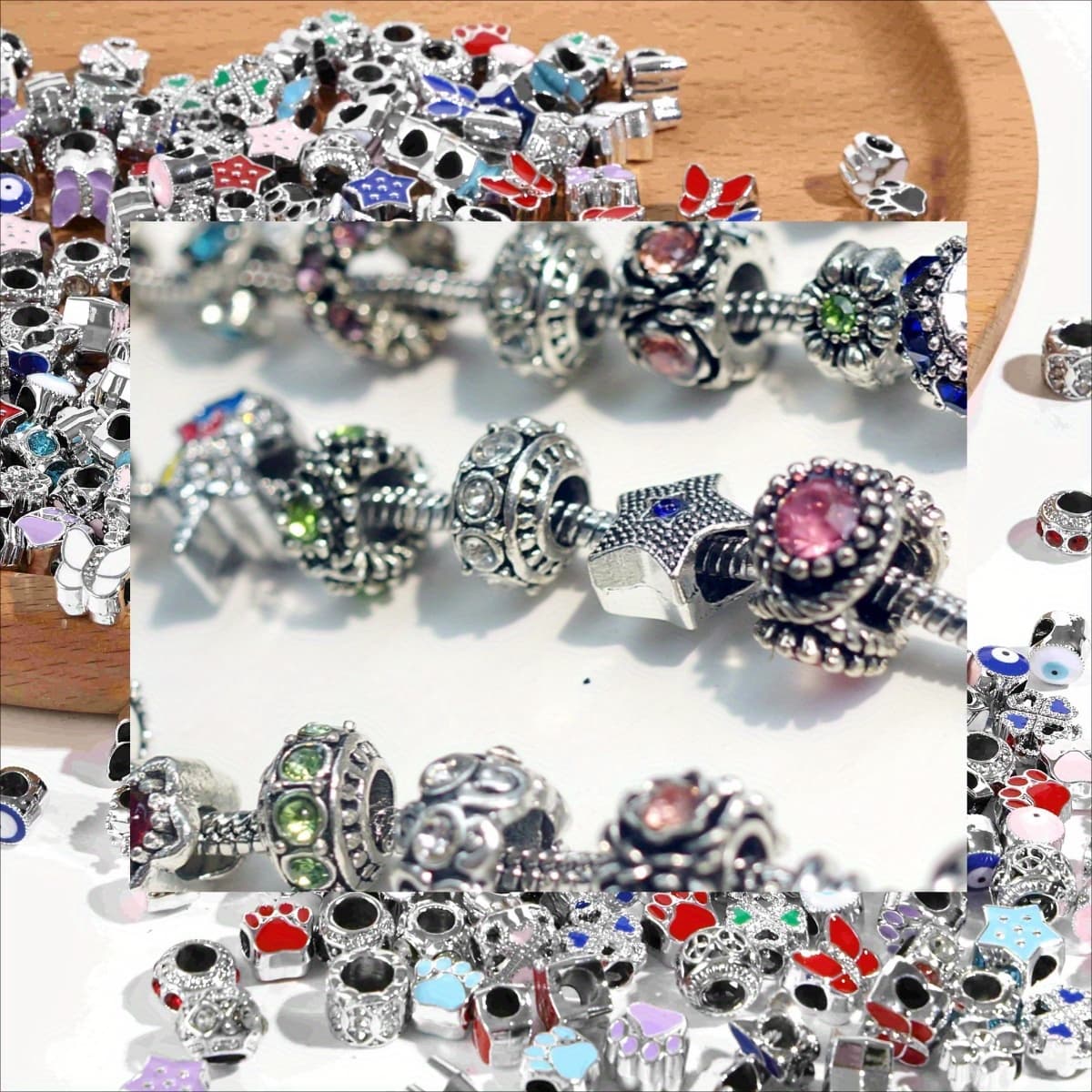 TEMU A Set Of Assorted Large-hole Metal Beads For Projects, Perfect For Bracelets, Necklaces, And Other Additions, Ideal For Mothers And