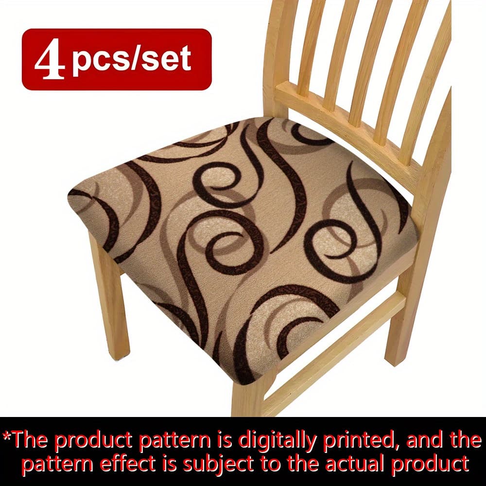 TEMU 2/4/6pcs Vintage Chair Seat Protectors Compatible For Dining Chairs - Elastic Cover Cushion, Washable Durable Chair Pads Suitable For Kitchen, Living Room, Table Chairs - Decor (2/4/6pcs)