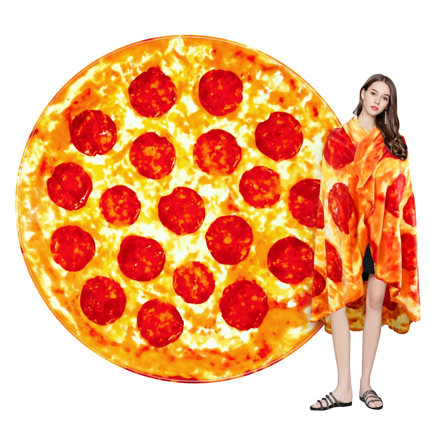 TEMU 3 Styles Cozy And Stylish Flannel Throw Blanket With Realistic - Fun Burrito, Pizza, Donuts Design, Throw, Lightweight Throw Blanket For Couch, Sofa, Office, Bed, Camping, And Travel