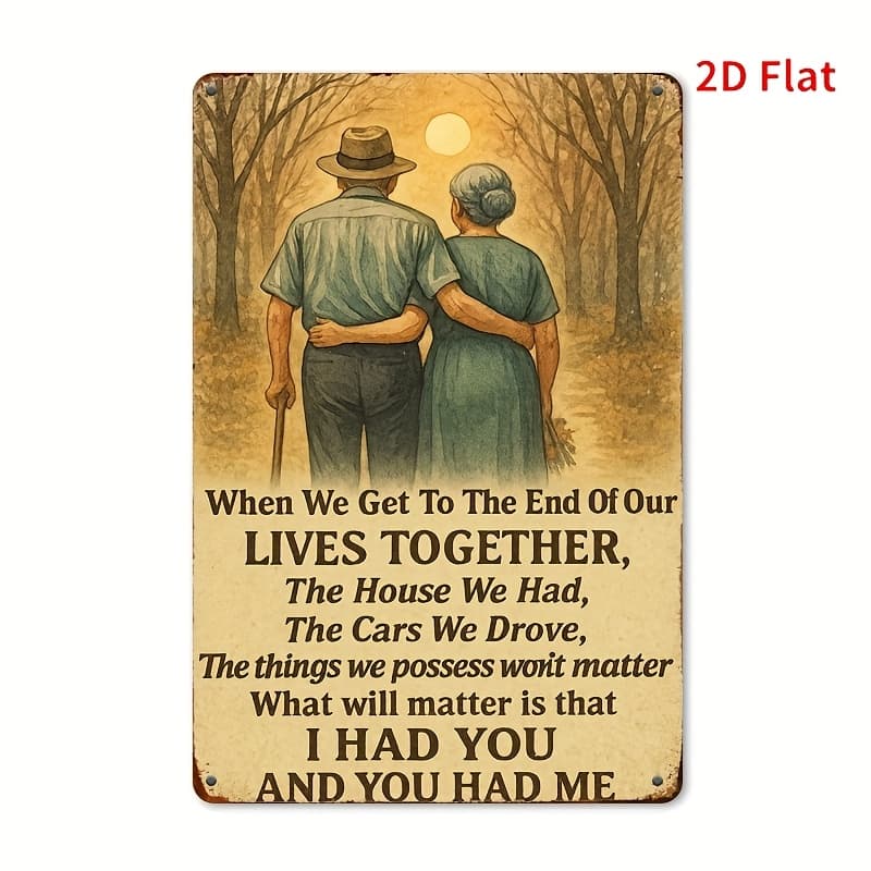 TEMU Till Life's End- 8x5 Inch Romantic Elderly Couple Design Valentine's Home Decor