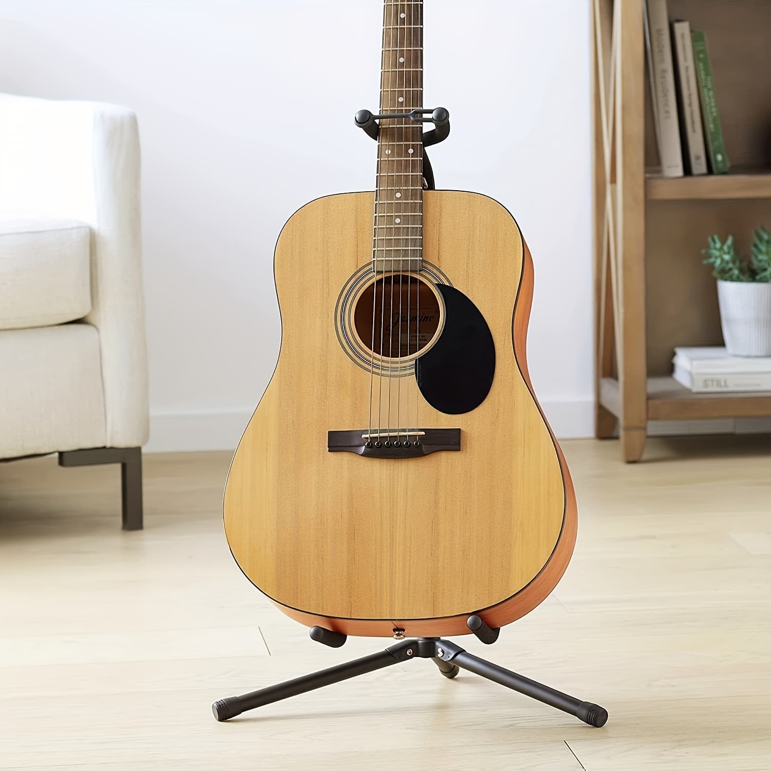 TEMU Adjustable And Removable Guitar Stand - Ergonomic Design For Neck And Body Protection, Black Iron With Padded Support - Perfect For Acoustic Guitars, Electric And Guitars, Guitar Accessories