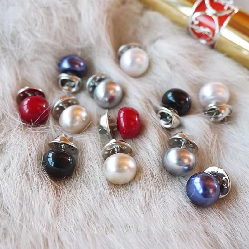 TEMU 50pcs Mixed Color Random Versatile Faux Brooch Anti-flash Collar Button Shawl Button Pin Diy Scarf Collar Pin Brooch Pin For Versatile