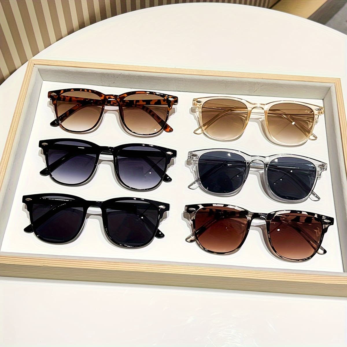 TEMU 6pcs Of European And Trendy Small Round Frame Glasses, Essential For Parties And Street Photography