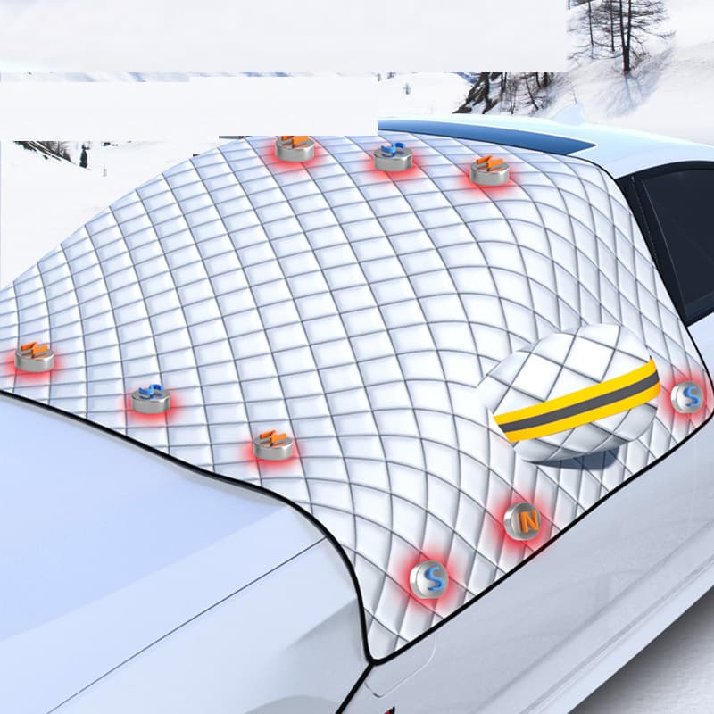 TEMU Car Snow Cover, Anti-snow And , 12 Magnets For Front Windshield Snow Cover, Car Snow Cover For , Thickened Oxford Cloth Car Universal Snow Cover Front Windshield Snow Cover, Fits Most Vehicles
