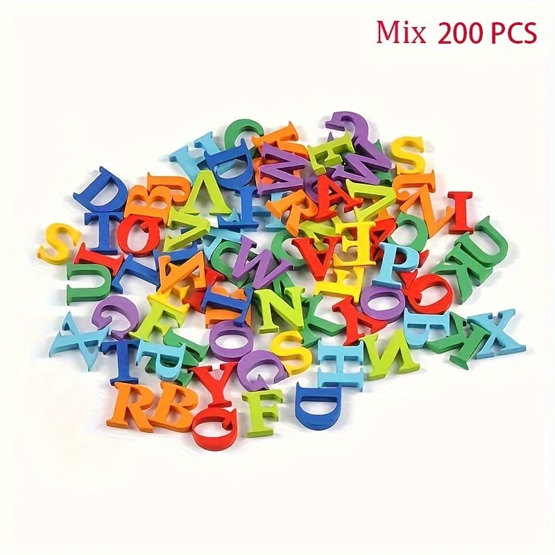 TEMU 200pcs A-z Wooden Letters For Holiday Gifts, Christmas Party Decor, Home And Seasonal Decoration, Creative Name, Embellishments, Wedding Table Decor, And Festive Craft Supplies