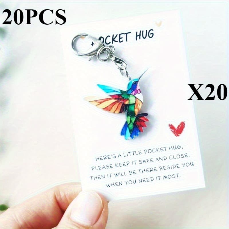 TEMU 10 Sets/20 Sets Keychains With Pocket Hug Cards - Encouragement Gifts For Birthdays, Graduations, Valentine's Day, Easter, , And Father's Day - Cute Mini Keepsake Additions