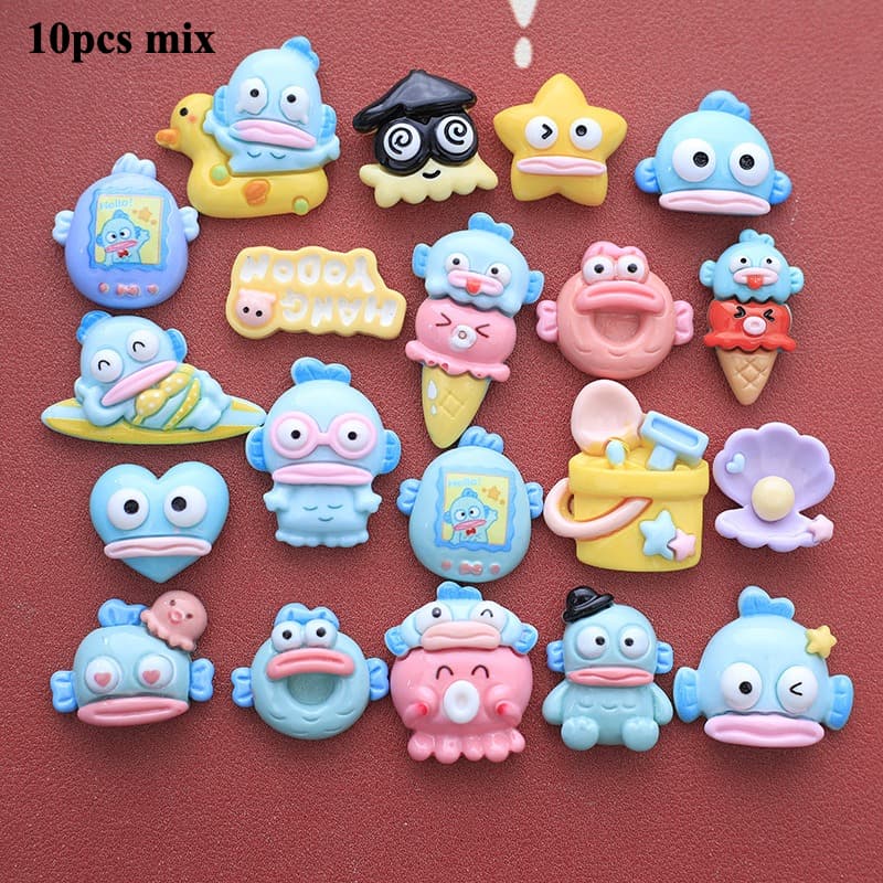 TEMU 10pcs Monster Series Resin Accessory Patches, For Jewelry Making, Diy Handmade Decorations, Hair Clips, Hair Ties, And Shoe Materials