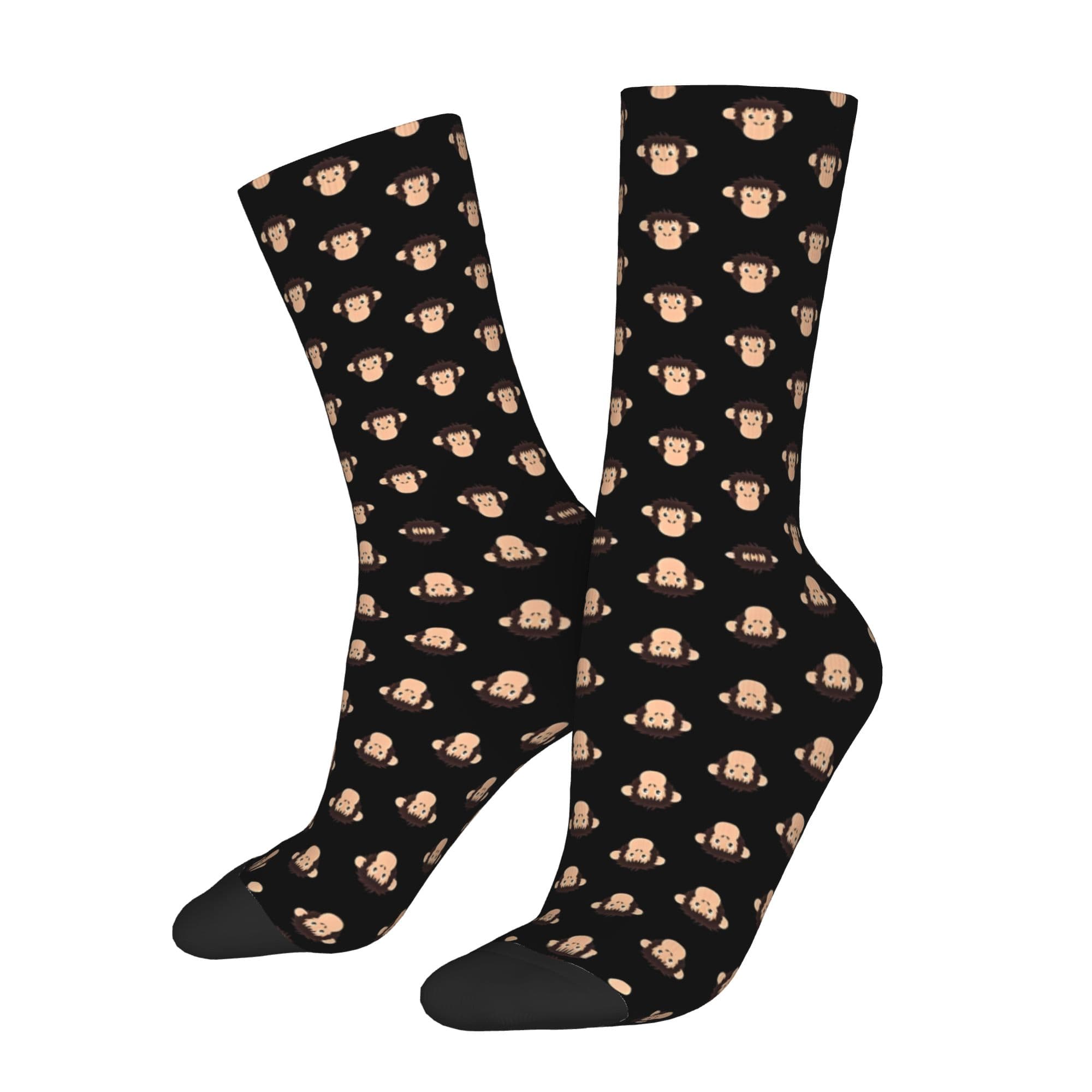 TEMU Men' Face Socks - Full-body Novelty Socks Suitable For Parties, Casual Wear & Themed Events - Comfortable Wearable Monkey (polyester)