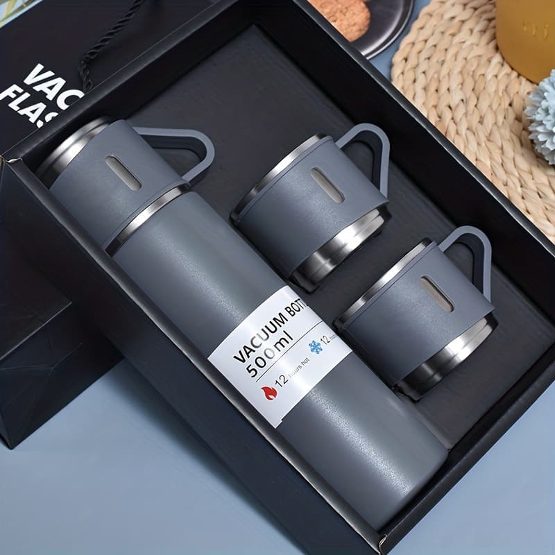 TEMU A That Includes A Hot Water Bottle, A Metal Vacuum Cup, A Portable Coffee Cup, And A Hot Water Bottle, Ideal For Rvs And , Perfect As A Gift Or Cup