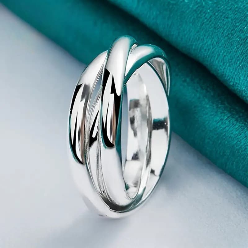 TEMU Minimalist And Creative 3-hoop Rolling Stacked Ring For Men And Women Wearing Trendy Rings For Daily Leisure Parties Fashionable Wear With Accessories
