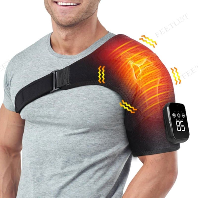 TEMU Shoulder Massager With Heat -shoulder Heating Pad With Massager -shoulder Brace Support - 3 Adjustable Heating Pad-, Leg, And Arm Warm, Gift For Parents.the Winter Essential For Cold-.