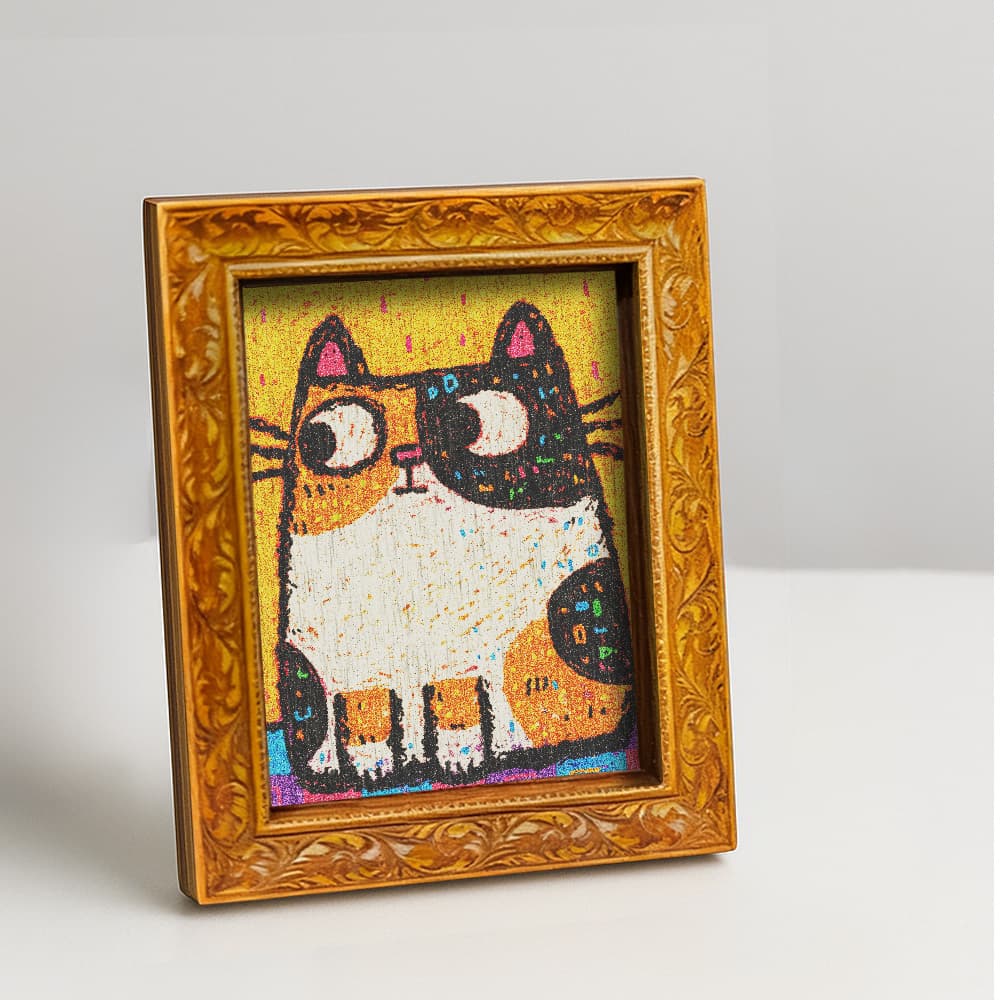 TEMU 1pc Hand-painted Cat Magnet - Wood Mini Fridge Magnets Suitable For Home Office Kitchen Decor, Cute Hand-painted Cat Face Fridge Magnets, Wood Fridge Decorations