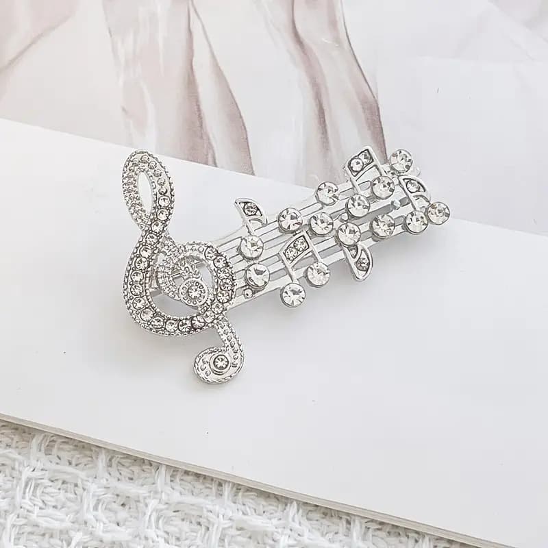 TEMU 1pc Women' Note Brooch Pin - Elegant Lapel Scarf Clip Suitable For Music Lovers, Versatile Jewelry Accessory For Coats, Dresses, Blouses - Perfect Gift For Concerts, Weddings & Daily Wear