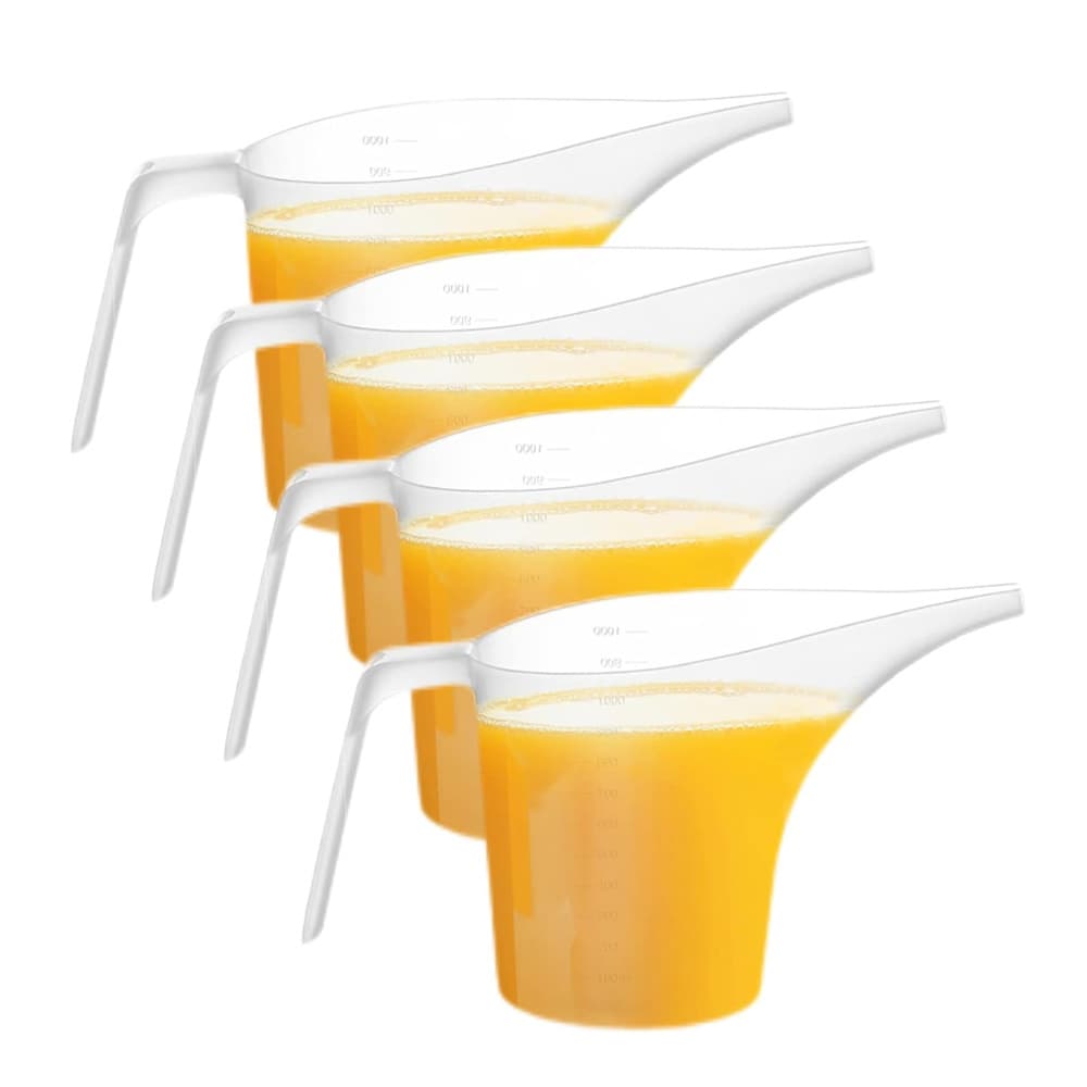 TEMU Plastic Funnel Pitcher Measuring Cup Set With Long Spout Large Capacity Cup Bakeware Mold Oils Watering Plants Baking Tools Kitchen Essentials
