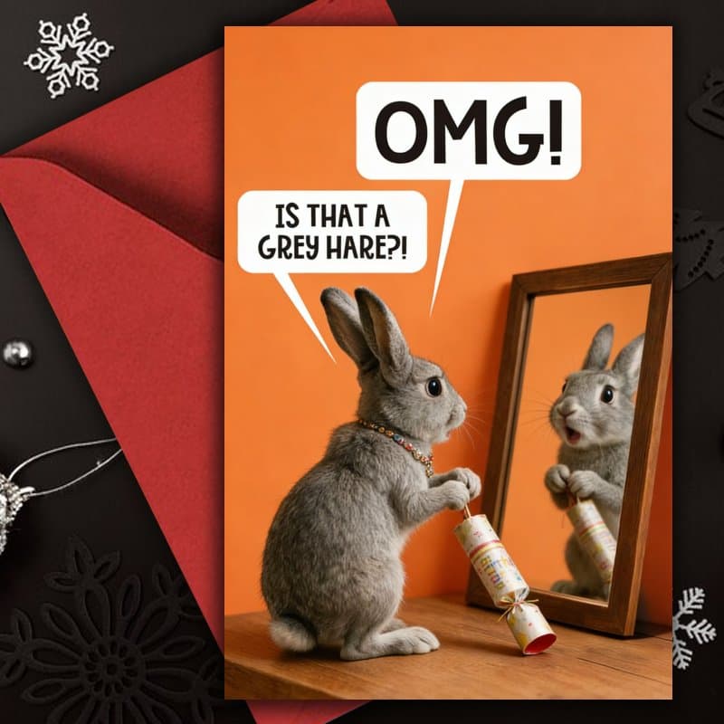 TEMU 4pcs (2 Greeting Cards + 2 Envelopes) Very Funny Birthday Cards With A Funny , Perfect For Celebrations Such As Birthdays, Christmas, And Friendship Days. It Of A Grey Bunny Sandwich Cookie