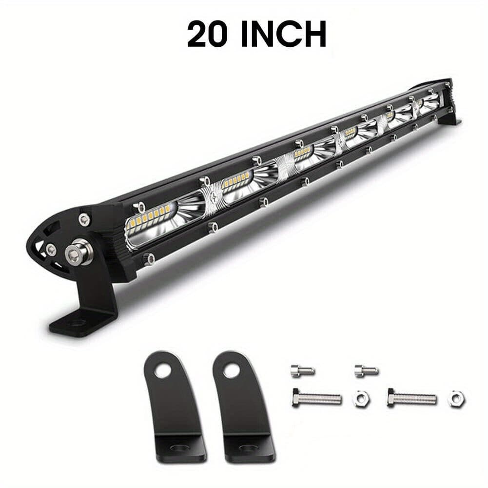 TEMU Inch 180w Offroad Light Single Row 12v 24v Led Work Lampwith Mounting Bracket & Screws Included, For Auto Atv Suv Tractor Boat Light Bar, Without Battery