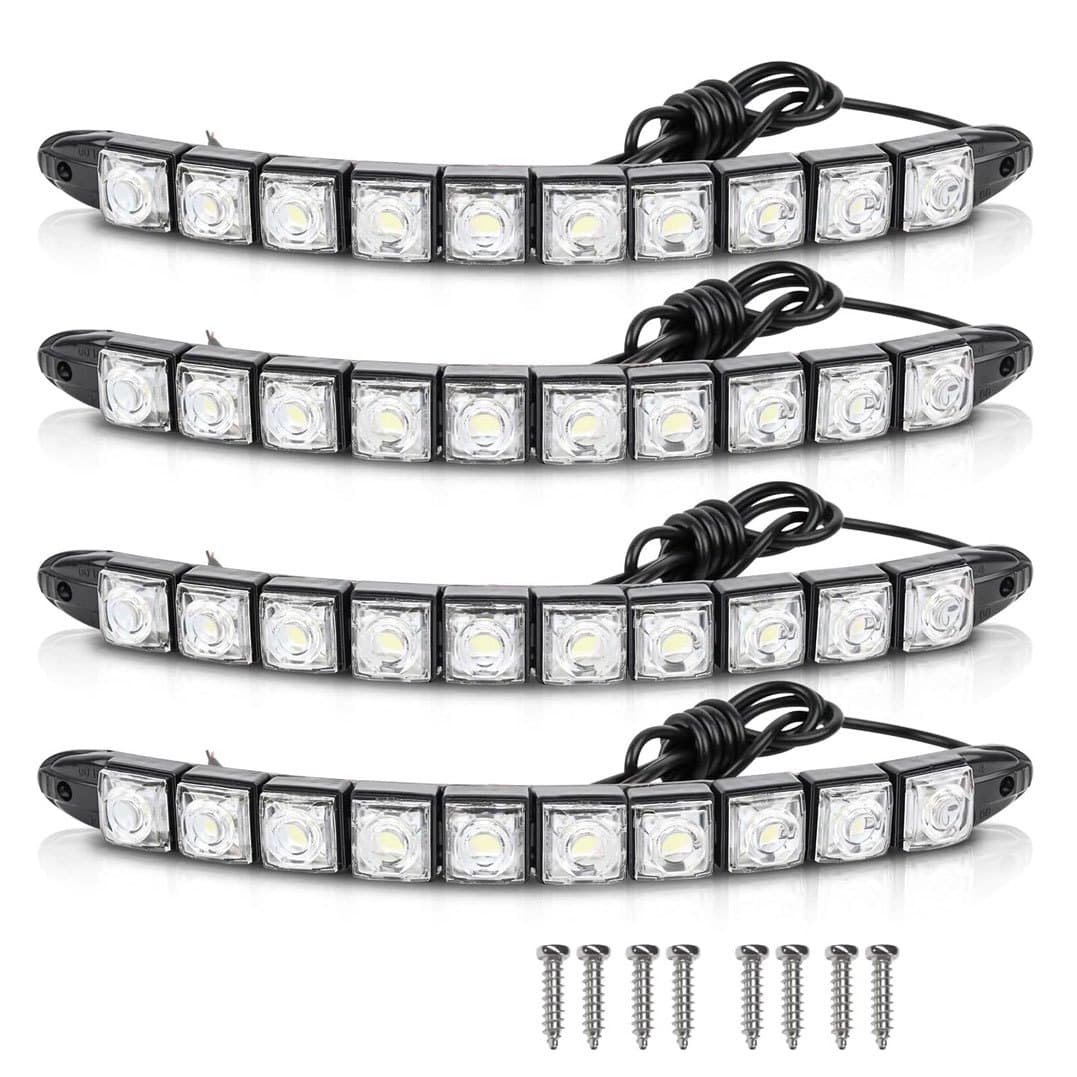 TEMU 4x White 9 Led 12v Light Universal Off Road Lamp Lights