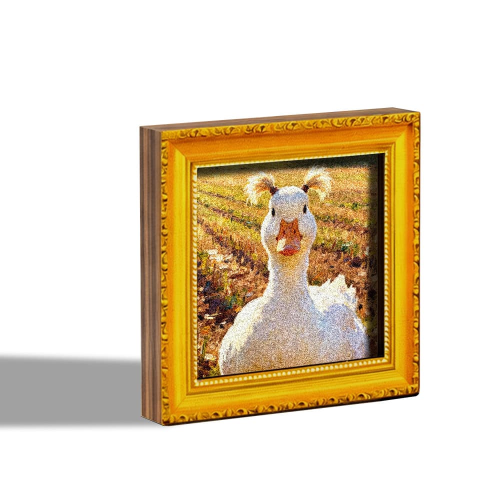 TEMU A Cute Double-tailed Duck Fridge Magnet, A Mini Wooden Decorative Painting Featuring A With An Oil Painting Texture. This Wooden Fridge Magnet Is A Fun Decoration Suitable For And Offices
