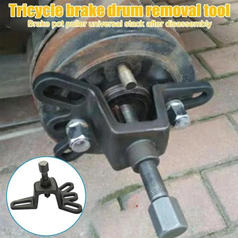 TEMU Heavy-duty Cast Brake Drum Puller Tool For Motorcycles - 4-hole Handheld Wheel Removal, Fit For Tricycles & Bikes, Durable Bicycle Repair Accessory