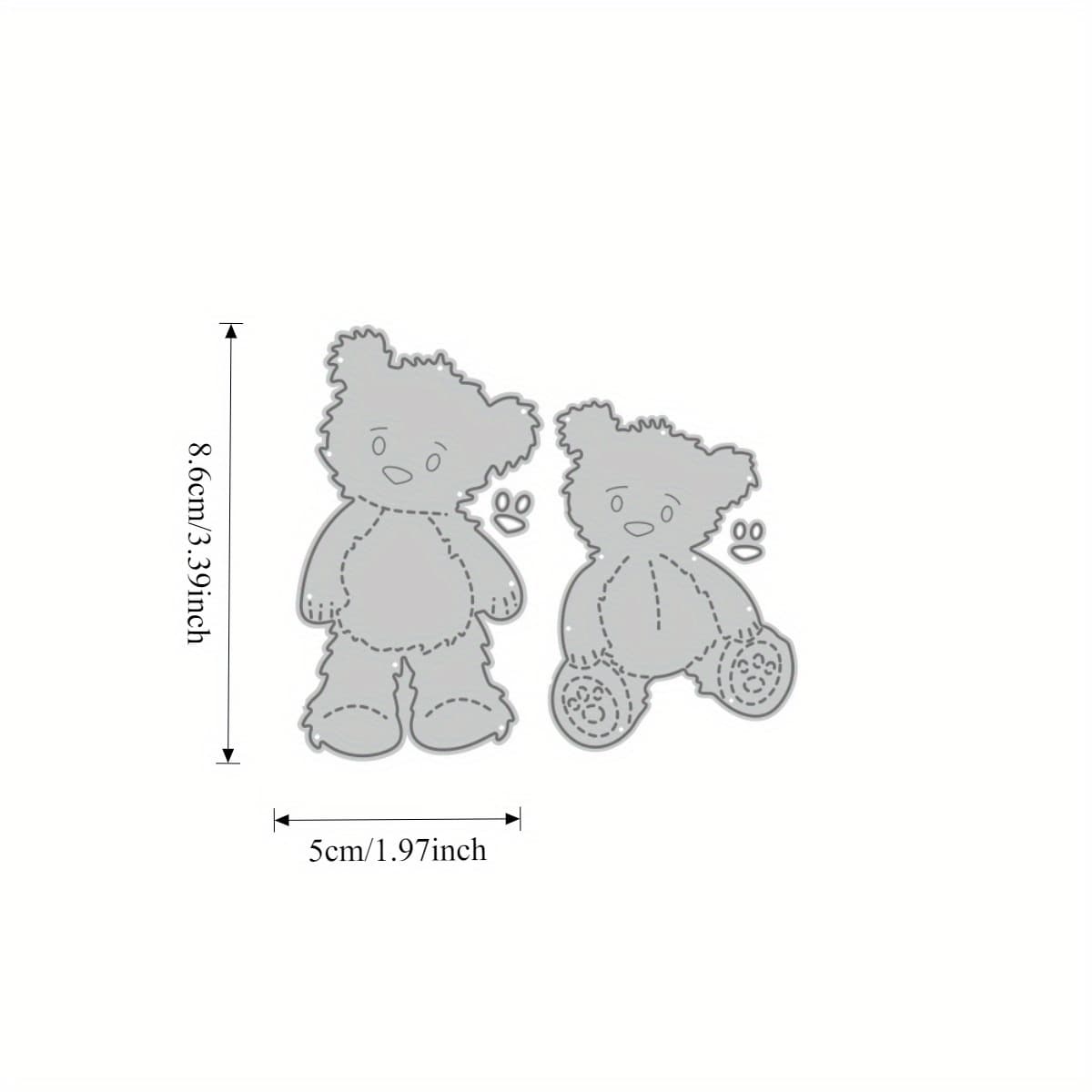 TEMU 2pcs Bear Metal Cutting Dies, Suitable For Greeting Card Decoration Or Manual Album Template Cutting Die