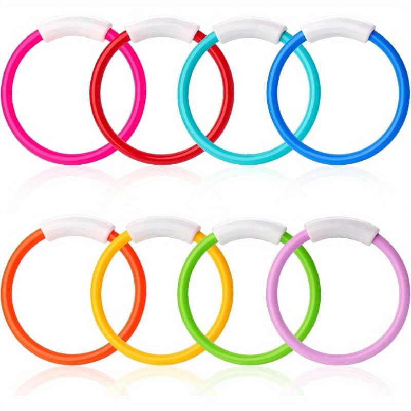 TEMU Syncfun Dive Rings Pool Toys, 8pcs Colorful Pool Rings For Kids, Underwater Training Swimming Diving Toy For Kids Gifts Summer Swim Water Fun Games, Multi-item Party Favor Packs