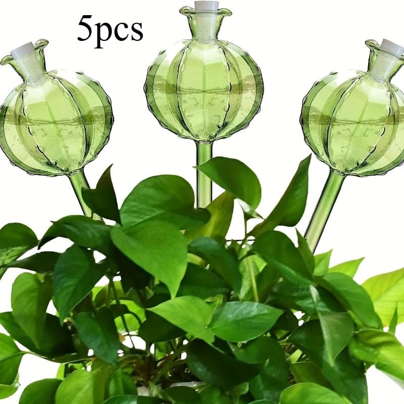 TEMU 5pcs Cactus Shape Plant Automatic Watering Device, Plastic Watering Ball Automatic Watering Spike, Cute Shape Decoration, Green