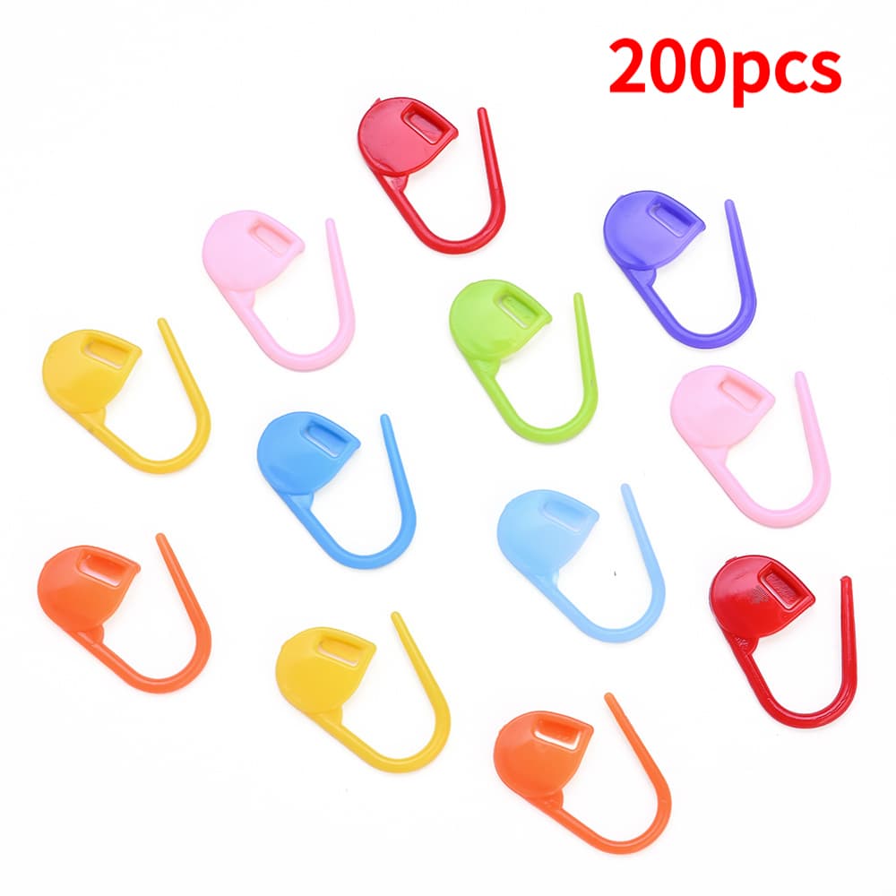 TEMU 200pcs Colorful Plastic Safety Pins - 11x21mm Locking Markers For Knitting, Crochet, Sewing And Crafts - Vibrant Colors (white, Pink, Blue, Green, Yellow, Orange), Craft Supplies, Design, Pins