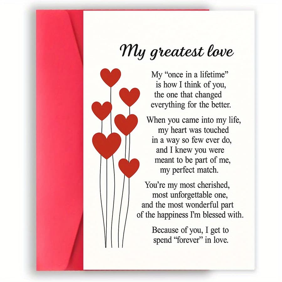 TEMU 1pc Card For Partner - Anniversaries, Birthdays Or Special Occasions - Your Deepest Love And Your A Message"